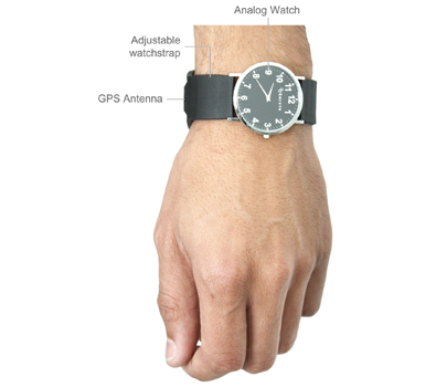 GPS watch for man with blue strap and white dial